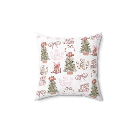 Western Christmas Square Pillow