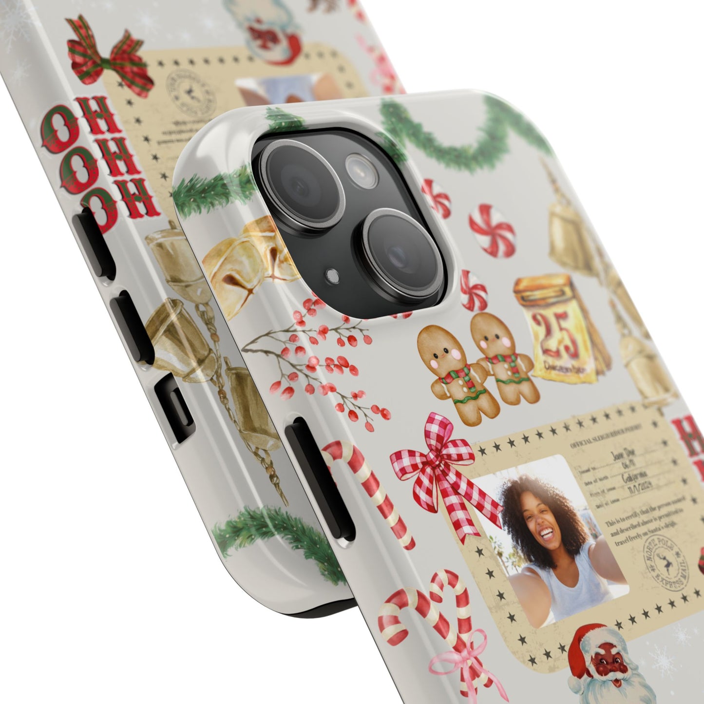 Personalized Black Santa Sleigh Rider Phone Case