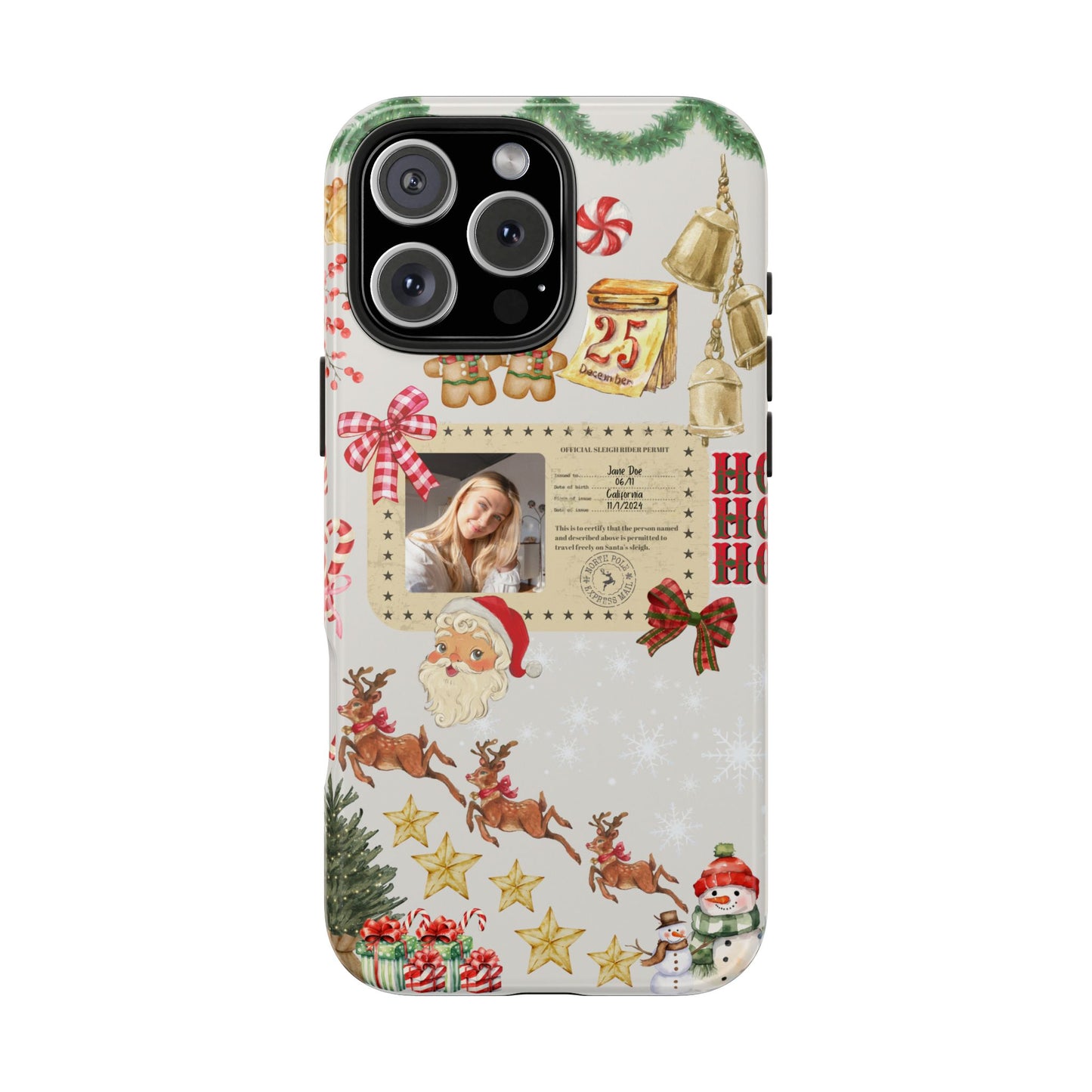 Personalized Santa Sleigh Rider Phone Case