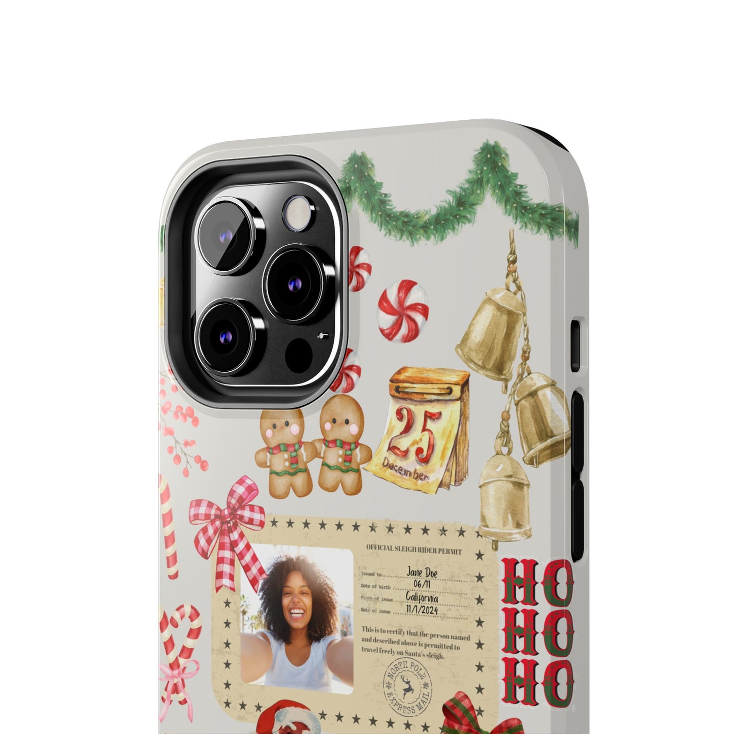 Personalized Black Santa Sleigh Rider Phone Case