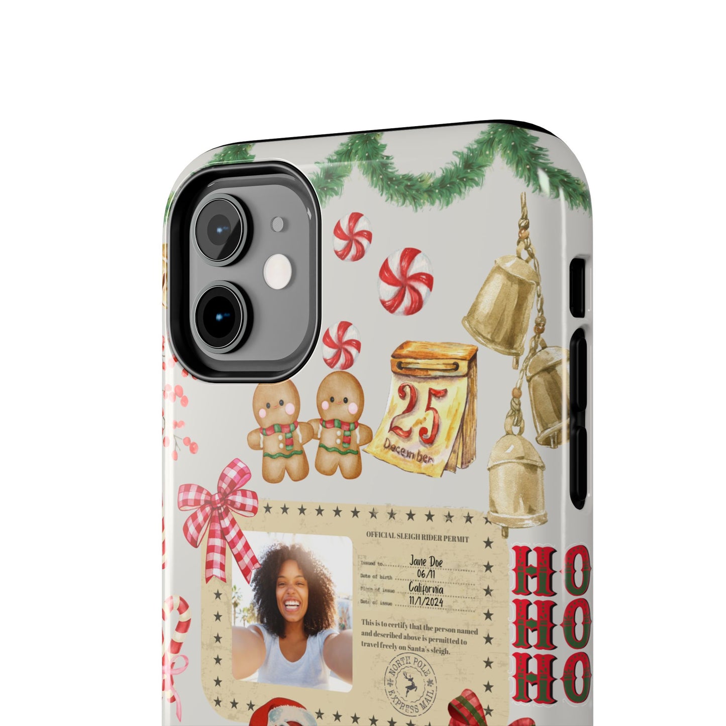 Personalized Black Santa Sleigh Rider Phone Case