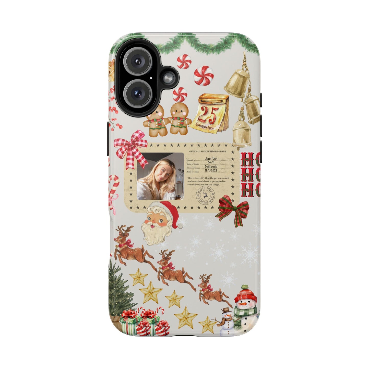 Personalized Santa Sleigh Rider Phone Case