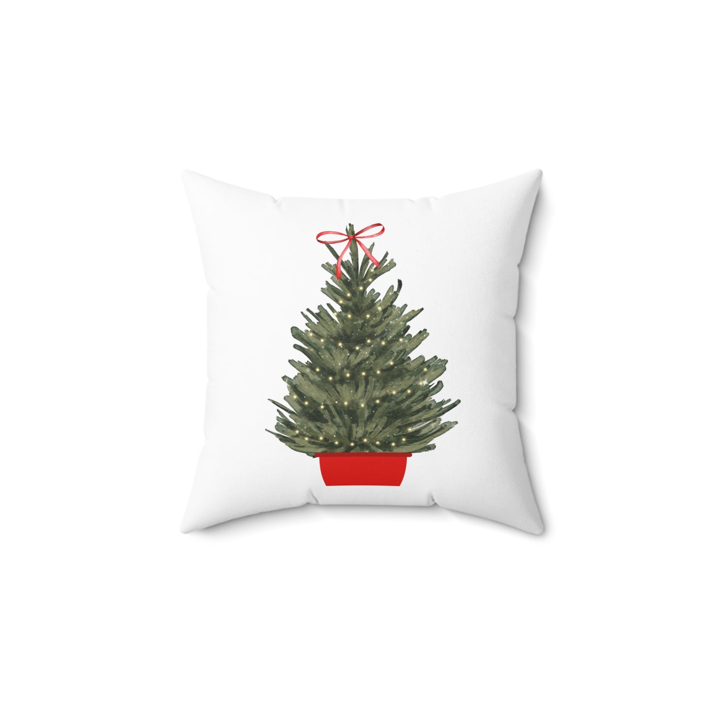 Coquette Christmas Tree Square Pillow