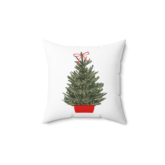 Coquette Christmas Tree Square Pillow