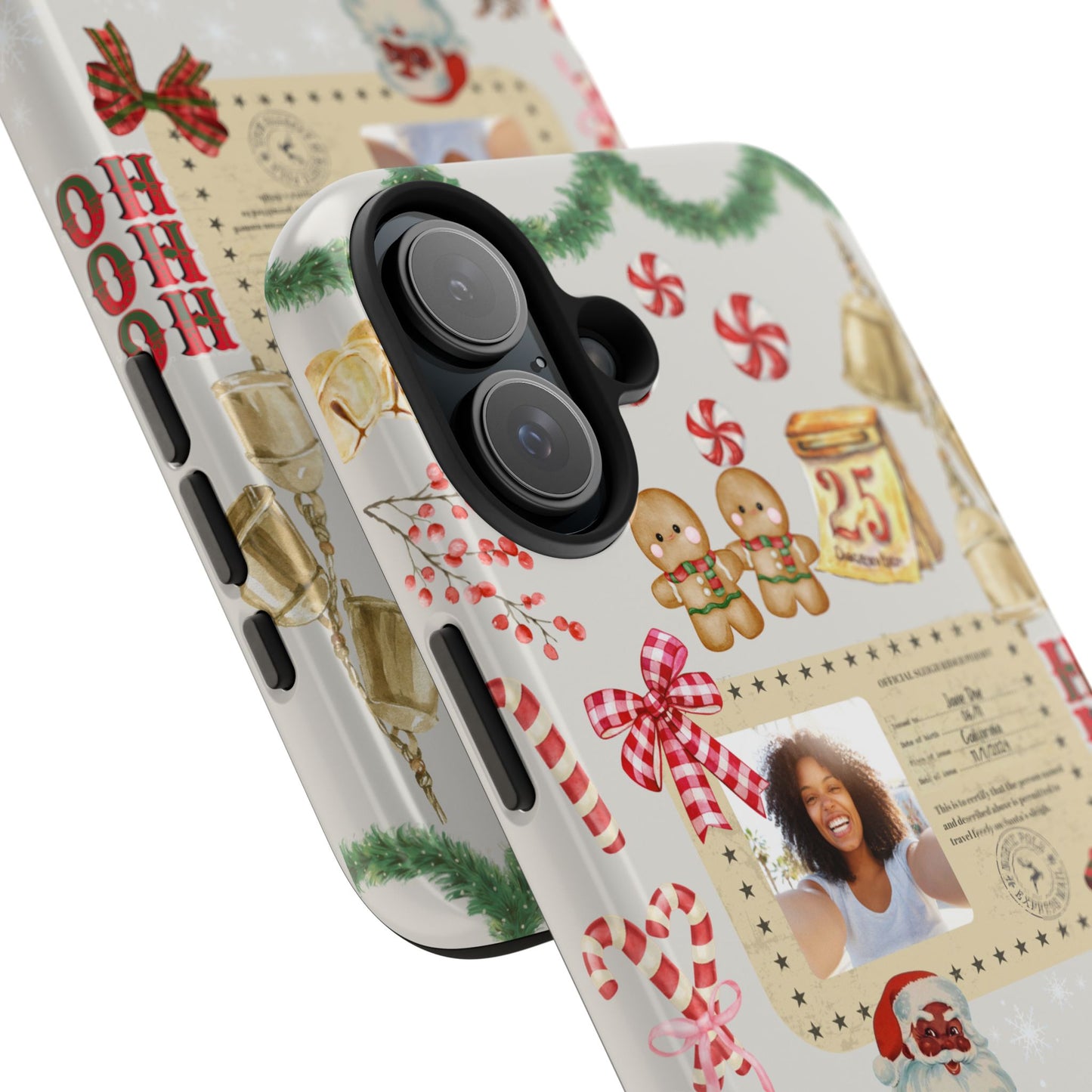 Personalized Black Santa Sleigh Rider Phone Case