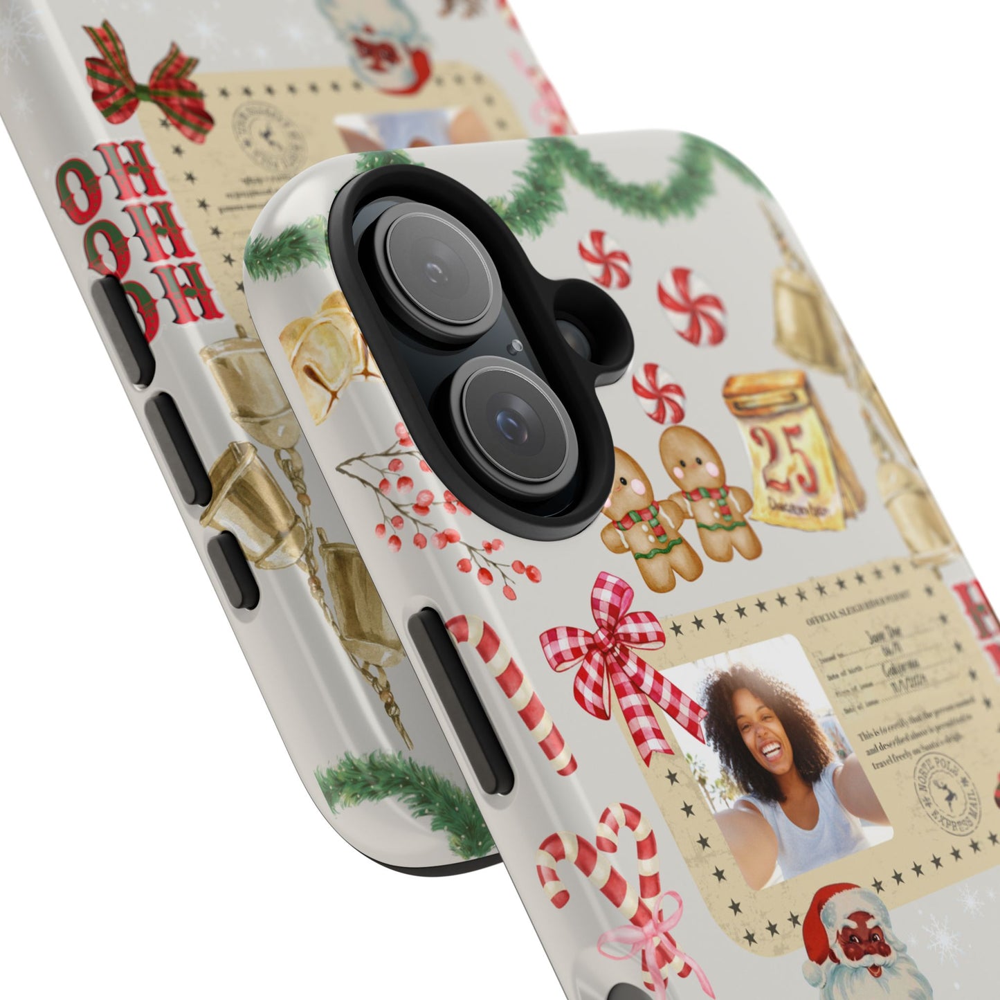 Personalized Black Santa Sleigh Rider Phone Case