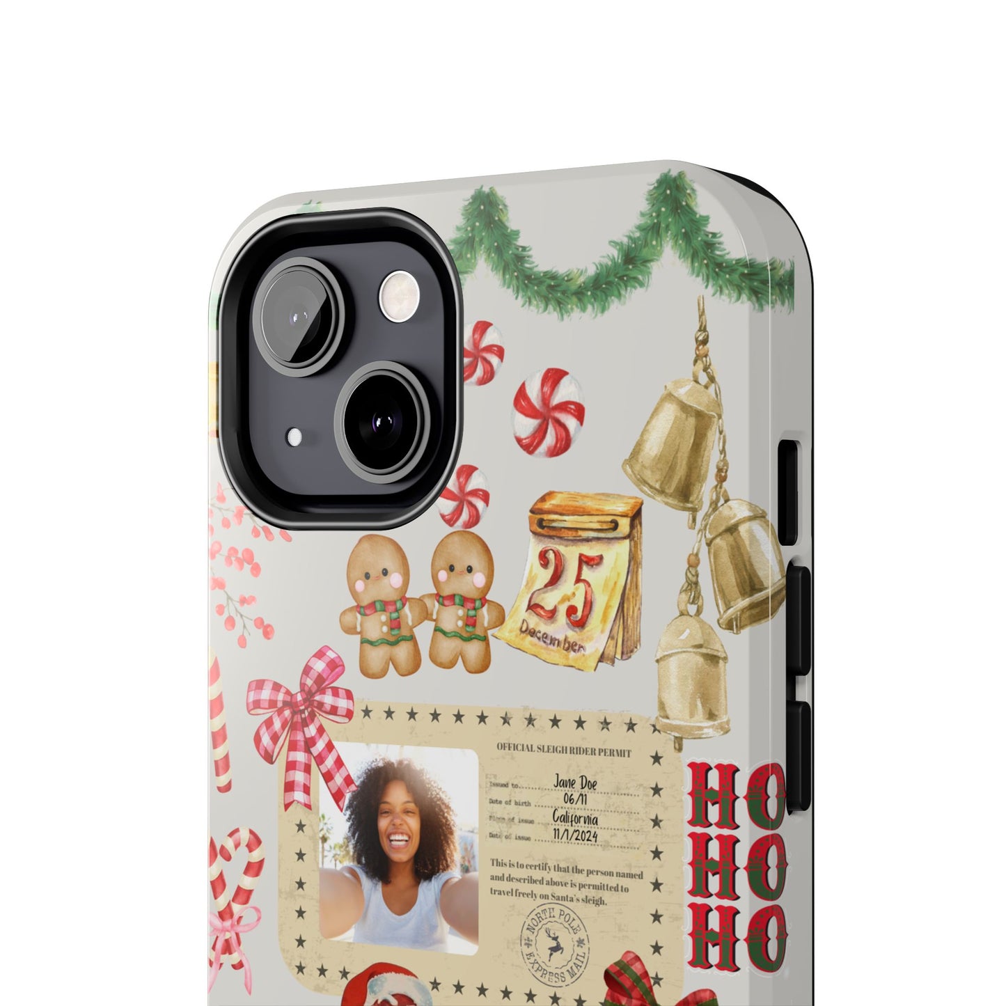 Personalized Black Santa Sleigh Rider Phone Case