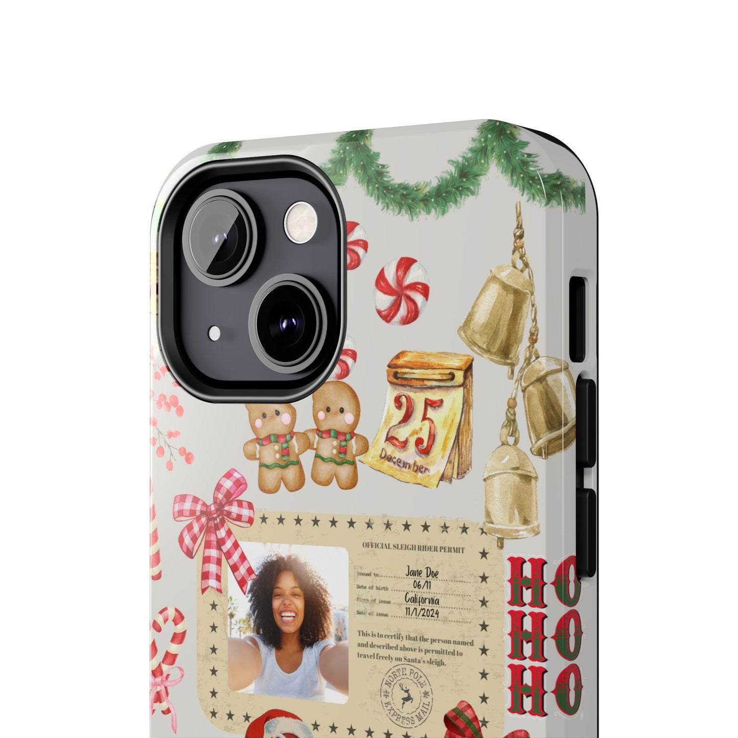 Personalized Black Santa Sleigh Rider Phone Case