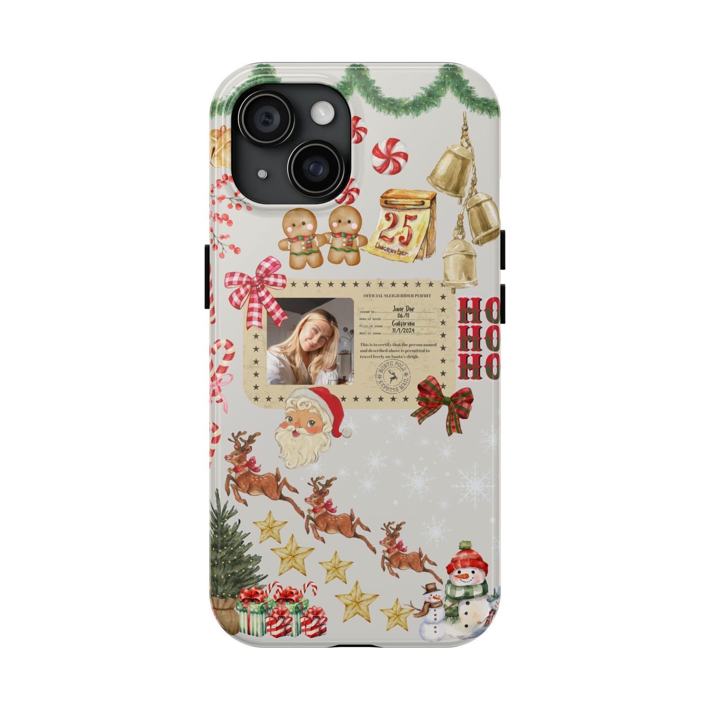 Personalized Santa Sleigh Rider Phone Case