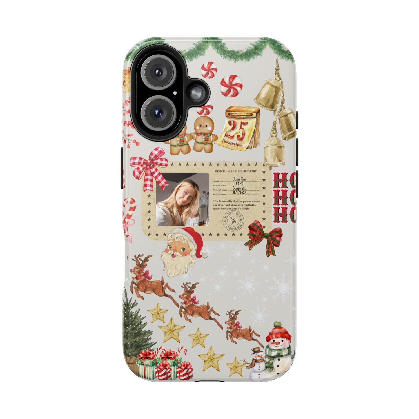 Personalized Santa Sleigh Rider Phone Case