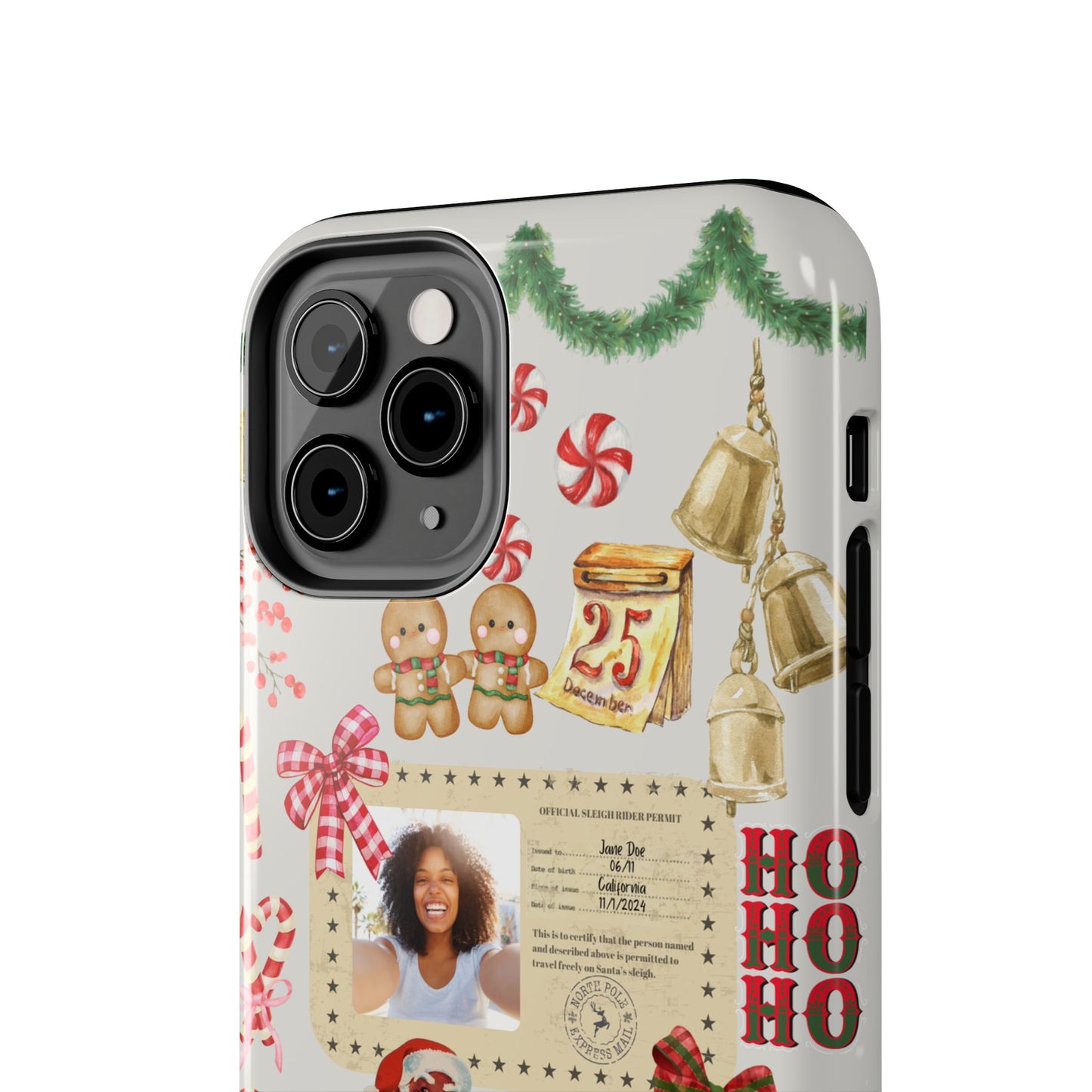 Personalized Black Santa Sleigh Rider Phone Case