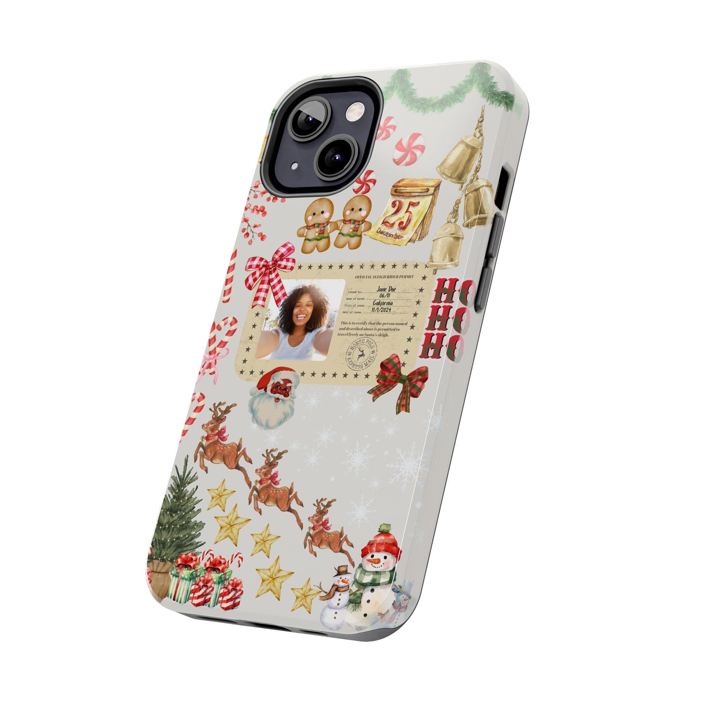 Personalized Black Santa Sleigh Rider Phone Case