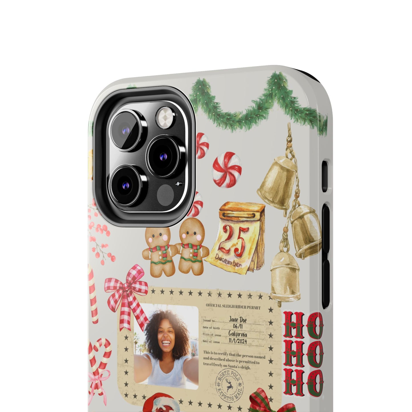 Personalized Black Santa Sleigh Rider Phone Case