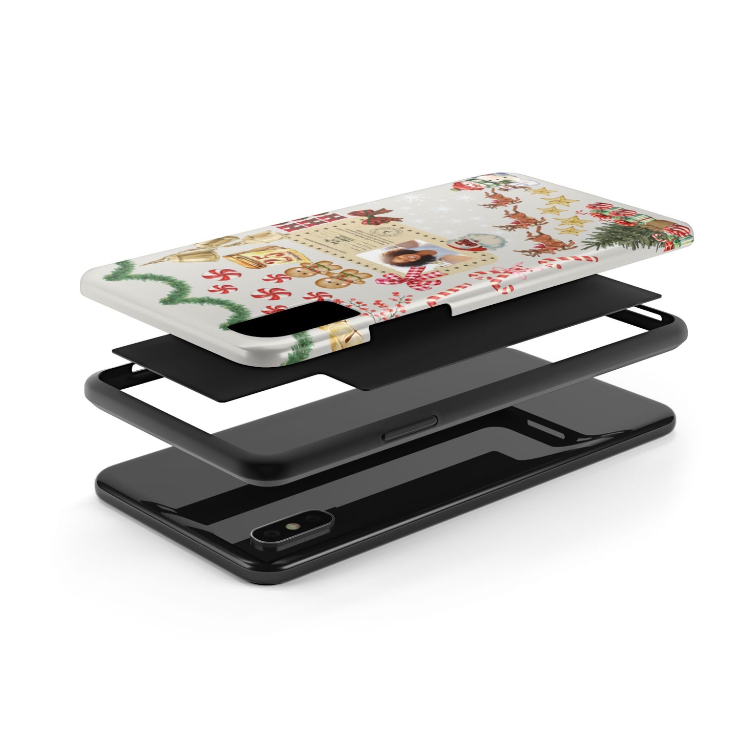 Personalized Black Santa Sleigh Rider Phone Case