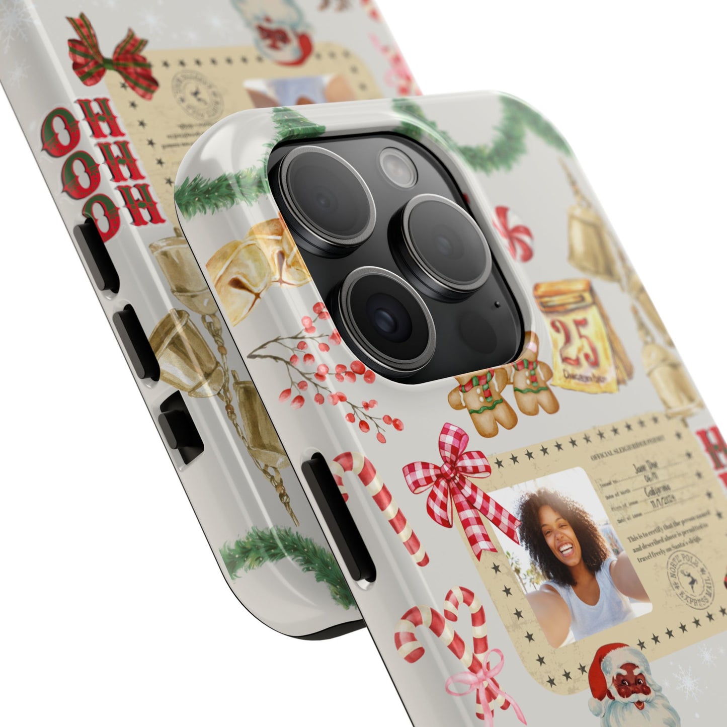 Personalized Black Santa Sleigh Rider Phone Case