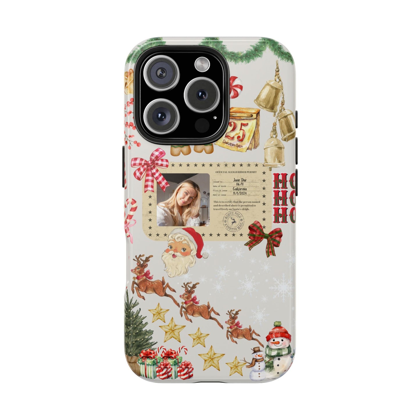 Personalized Santa Sleigh Rider Phone Case