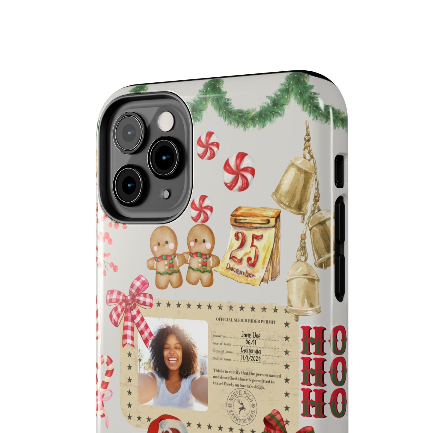 Personalized Black Santa Sleigh Rider Phone Case