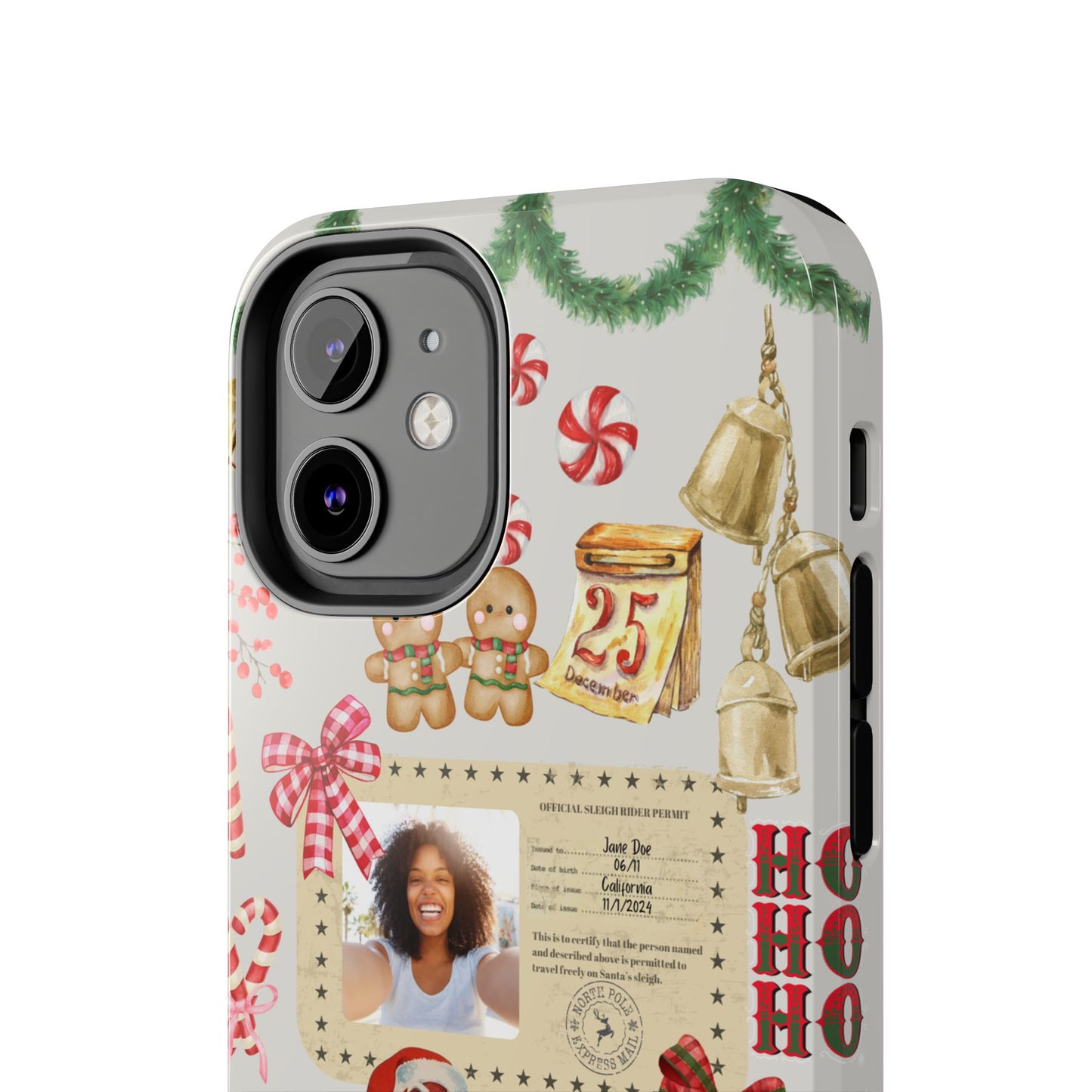 Personalized Black Santa Sleigh Rider Phone Case