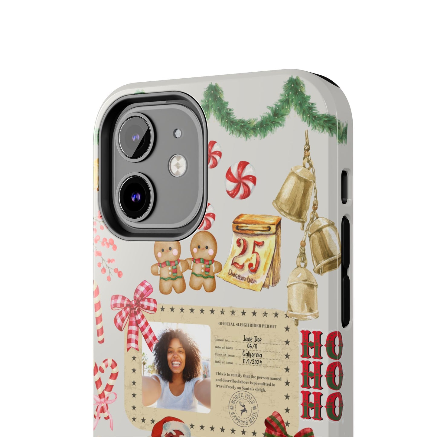 Personalized Black Santa Sleigh Rider Phone Case